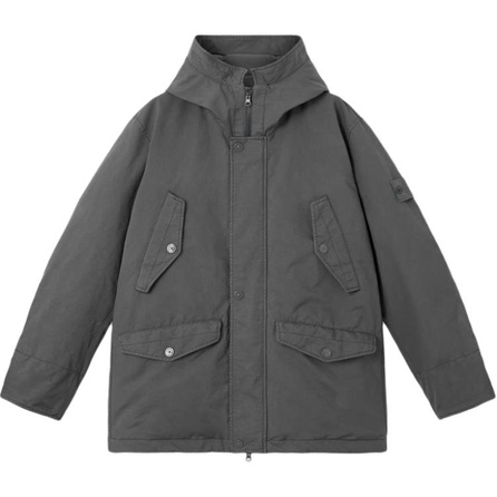 STONE ISLAND Ghost Series FW25 Hooded Left Arm Logo Slant Pocket Flip Pocket Double Zip Snap Button Casual Parka Men's