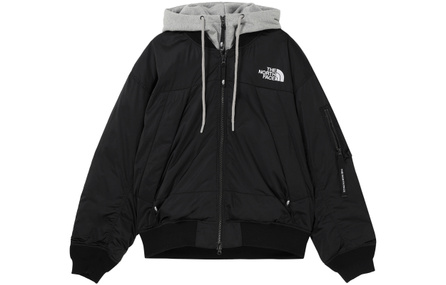 THE NORTH FACE Letter Print Removable Hood Zip Long Sleeve Down Jacket Unisex Black