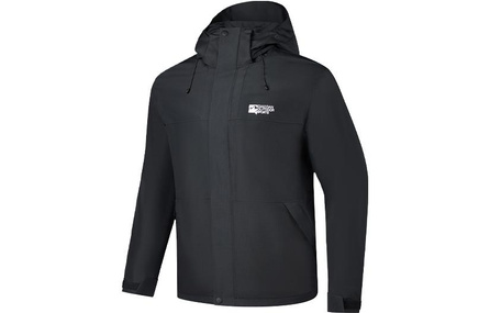 Qiaodan Mountain God Heyu Technology Rainstorm-Level Waterproof Windproof Cold-Resistant Heat Retention Warmth Zipper Hooded Long Sleeve Outdoor 3-in-1 Jacket Unisex Black