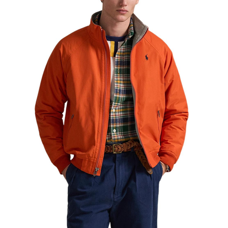 Polo Ralph Lauren Pony Embroidery Logo Solid Color Half-Zip Mock Neck Raglan Long Sleeve Jacket Men's College Orange