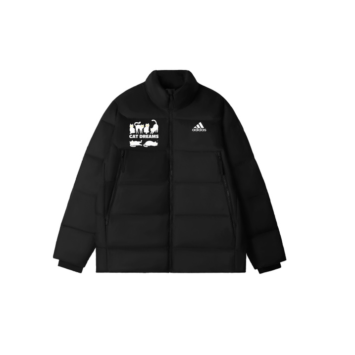 [Custom Apparel] adidas BAFFLE DOWN Xinyi YMK Cat Print Simple Comfortable Casual Outdoor Sports Warm Puffer Down Jacket Unisex