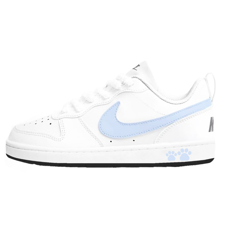Custom SneakersNike Court Borough Mist Blue Milk Ball Girlfriend GS Cute Student Spring-Summer Low-Top Skate Shoes Unisex White