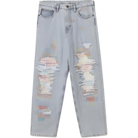 levi's SUPER BAGGY Casual Comfort Loose Straight Leg Jeans Men's Light Blue