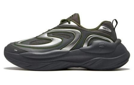 FILA FUSION BUZZARD Meteor Shoes Chunky Sneakers Men Low-Top Castle Gray/Silver Black/Green