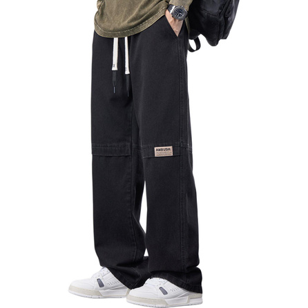 Jeep Retro Design American Style Patchwork Elements High Quality Loose Fit Skin-Friendly Comfortable Versatile Fashion High Street Trendy Ins Style Cleanfit Minimalist Casual Jeans Men's