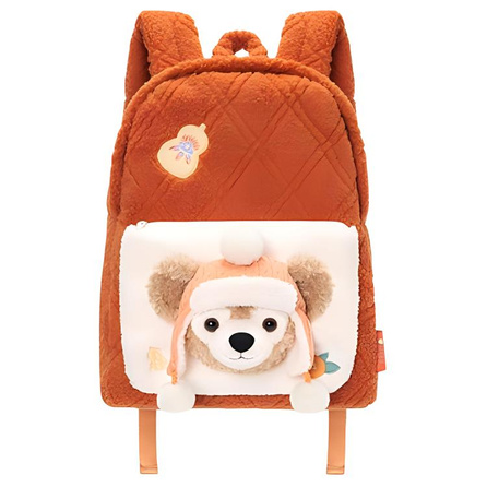 Disney Shanghai Disneyland Duffy and Friends Series Chinese New Year Series Duffy Zipper Closure Fabric Backpack Unisex Brown