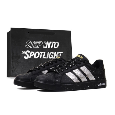 [Custom Sneakers] adidas STREETTALK Dragon Rider Gift Bag 3D Metallic Embossed Craft Niche Unique Trendy Versatile Low-Top Skate Shoes Unisex Black Silver