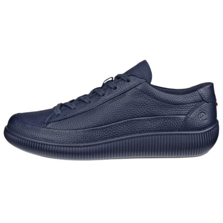 ecco Soft Zero Leather Fashion Versatile Waterproof Low-Top Casual Shoes Men's Blue