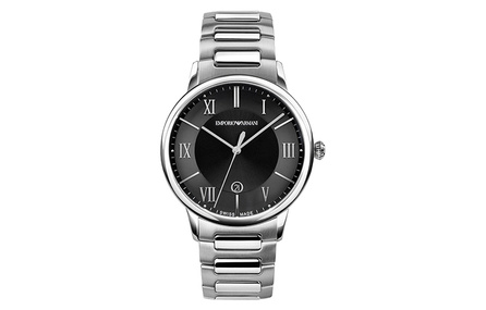 EMPORIO ARMANI RENATO Watch Quartz Movement Stainless Steel Bracelet White Dial Men's 50m Water Resistant