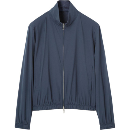 Loro Piana SS25 Storm System Solid Color Zipper Long Sleeve Jacket Coat Men's Navy Blue