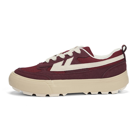 Warrior Anti-Slip Wear-Resistant Low-Top Casual Shoes Unisex Burgundy
