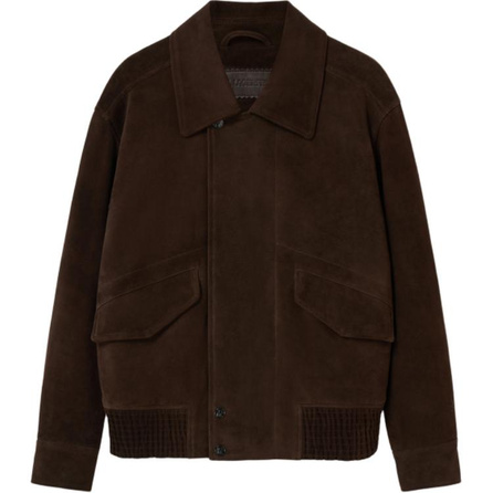 KARL LAGERFELD Outdoor Sports Urban Outing FW25 Suede Lambskin Leather Retro Short Long Sleeve Jacket Coat Men's