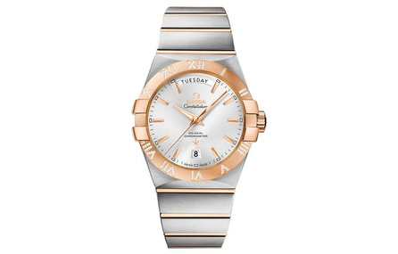 OMEGA Constellation Co-Axial Master Chronometer 38mm Men's Watch Silver Dial Steel & Sedna Gold