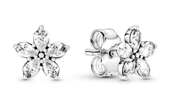Pandora 925 Sterling Silver Stud Earrings Women's Silver