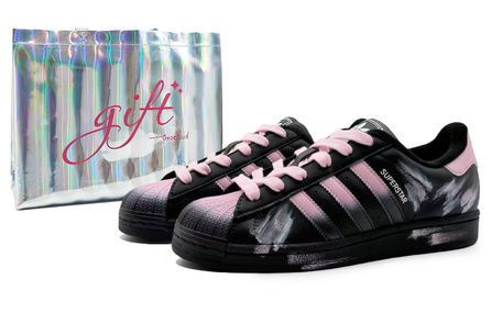 Custom Sneakers adidas Originals Superstar 2 'Trend Step Painter' Youth Classic Comfortable Cute Versatile Special Gift Bag Low-Top Skate Shoes Unisex Black Pink