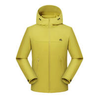 Jeep American Urban Outdoor Hooded Jacket Couple Style Lightweight Windproof Warm Scratch-Resistant Wear-Resistant Functional Commute Travel Hiking Versatile Trendy Brand Softshell Skin-Friendly Daily Outing Mountaineering Hiking Camping Jacket Unisex Горчично-желтый