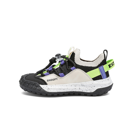 SNOOPY Explorer Abrasion Resistant Slip Resistant Low Top Kids Lifestyle Shoes Black Green Kids'
