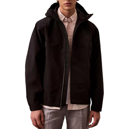 CALVIN KLEIN Minimalist Comfortable Casual Hooded Windbreaker Men's Black