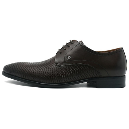 S.T. Dupont France First Layer Cowhide Vintage Brushed Texture Lace-Up Slip-On Commuter Business Shoes Perforated Dress Shoes Men's