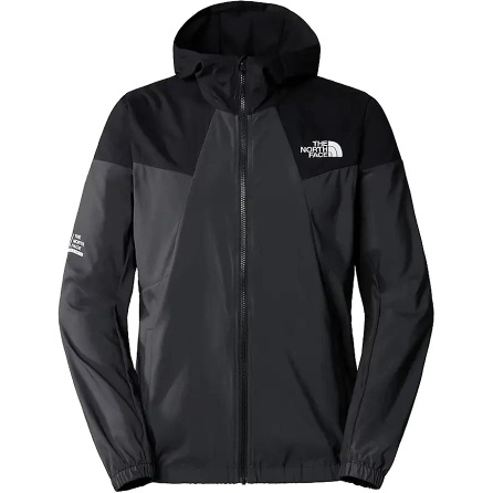 THE NORTH FACE Contrast Color Logo Print Hooded Zip Raglan Long-Sleeve Jacket Coat Men's Asphalt Gray Black