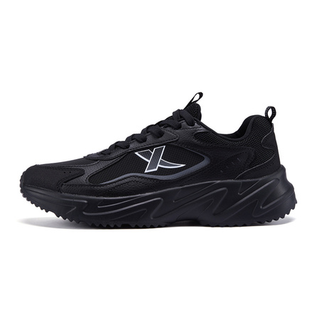 XTEP Cushioned Slip Resistant Abrasion Resistant Low Top Casual Running Shoes Men's Black