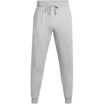 Under Armour Rival Fleece Brand Logo Comfortable Soft Skin-Friendly Solid Color Knit Joggers Men's Light Gray