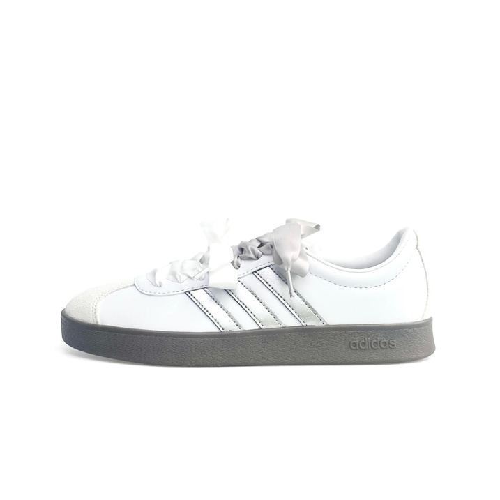 [Custom Sneakers] adidas neo VL COURT 2.0 Hyuna-Inspired Simple Versatile Slip-Resistant Lightweight Low-Top Skate Shoes Unisex Silver White