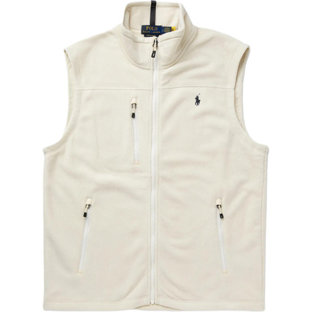 Polo Ralph Lauren Solid Color Stand Collar Zip Sleeveless Vest Men's Beige
