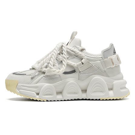 Masongarments Storm 1 Wear-Resistant Breathable Height Increasing Low-Top Chunky Sneakers Unisex Luminous Moon Beige