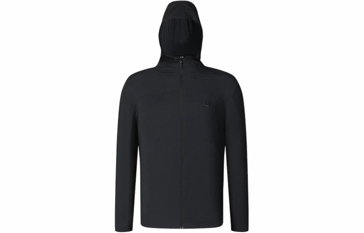 FILA Solid Hooded Woven Zip-Up Jacket Men's Dark Black