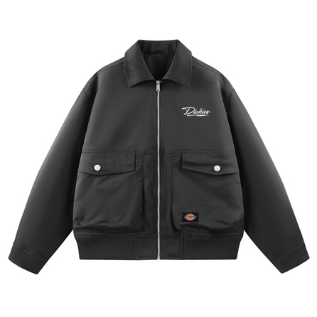 Dickies Bomber Plus Size Up to 200 Jin American High Street Artistic Script Letter Cleanfit Oversized Old Money Style Waterproof Casual Lapel Tough Guy Coach Breathable Versatile Lightweight Barn Style Aviator Jacket Coat Unisex