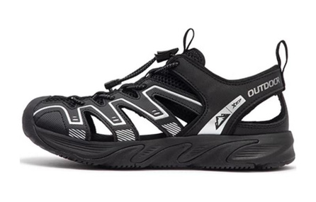 XTEP Cushioning Wear-Resistant Children's Sandals Black White Teenagers