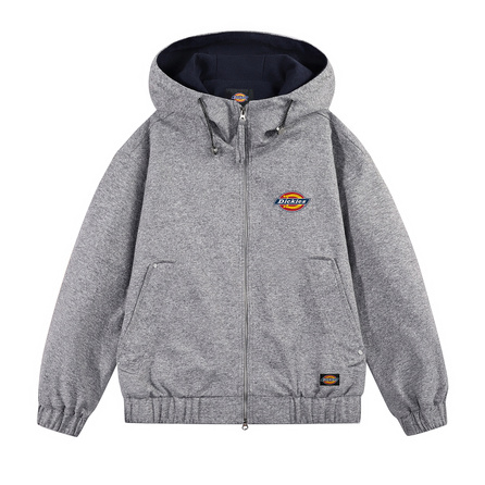 Dickies American Heavyweight High Street Classic LOGO Print Color-Block Lining Drawstring Hooded Full-Zip Side Rivet Pockets Elastic Hem Cuffs Autumn Winter Daily Commute Loose Comfortable Simple Casual Versatile Jacket Men's
