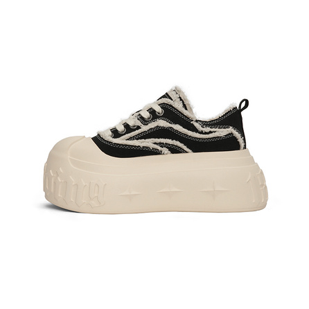 1807 GOTHIC LACE UP Classic American Retro Casual Comfortable Versatile Height-Increasing Anti-Slip Easy Feel Durable Height-Increasing Low-Top Canvas Shoes Unisex Cream White