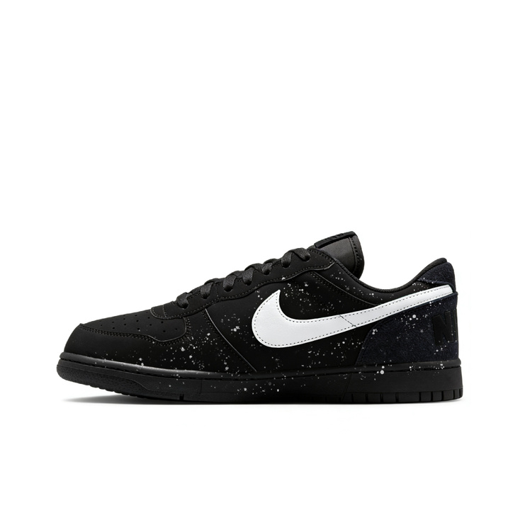 Custom Sneakers Nike Big Night Shooting Stars Starry Sky Splatter Ink Niche Retro Simple Vibe Style Casual Versatile Anti-Slip Wear-Resistant Low-Top Skate Shoes Unisex Black White