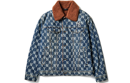 MLB Mlb Old Flower Denim Jacket Unisex Denim Blue