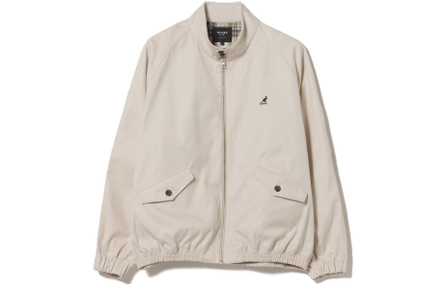 beams Solid Color Stand Collar Zipper Long Sleeve Jacket Coat Men's