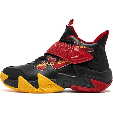 Qiaodan Sporty Comfortable Wear-Resistant Mid-Top Children's Basketball Shoes Yellow-Black