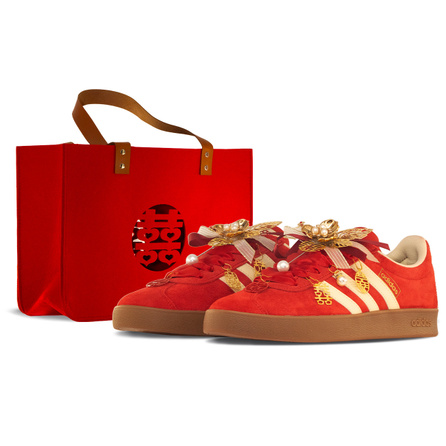 Custom Sneakersadidas Vl Court Classic Chinese Wedding Shoes Phoenix Crown & Bridal Veil Dragon & Phoenix Auspicious Century of Bliss Wedding Gift Box Vintage Festive Versatile Low-Top German Training Shoes Unisex