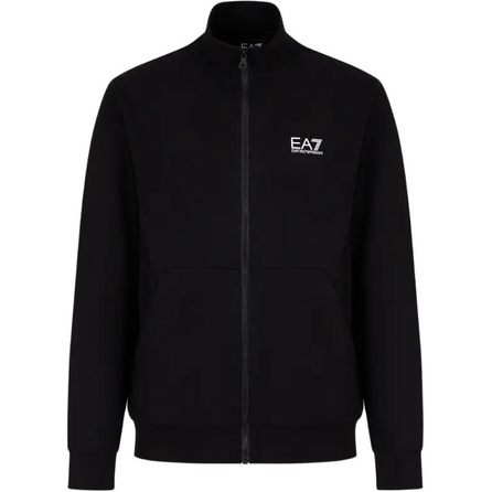 EMPORIO ARMANI EA7 Stand Collar Zip-Up Logo Jacket Men's Black