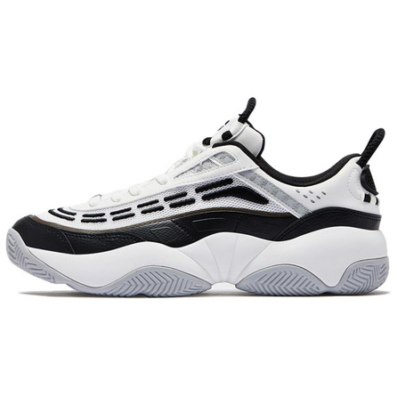 FILA FUSION FIRE Flame Shoes Fabric Synthetic Leather Comfort Retro Low-Top Basketball Shoes Men's Black White