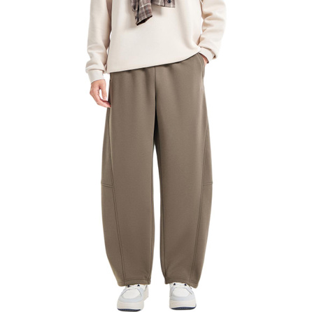 ERKE Comprehensive Training Series American High Street Minimalist Fashion Daily Commute Casual Comfortable Versatile Thickened Fleece-Lined Slimming Straight-Leg Knit Sports Pants Wild Brown