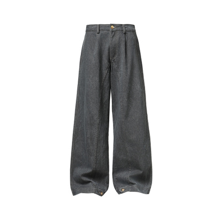 SESAME STREET American Vintage Fashion Trendy Side Stripe Premium Cleanfit Minimalist Versatile Loose Comfortable Drape Height-Enhancing Slimming High Street Vibe Daily Commute Wide-Leg Jeans Men's