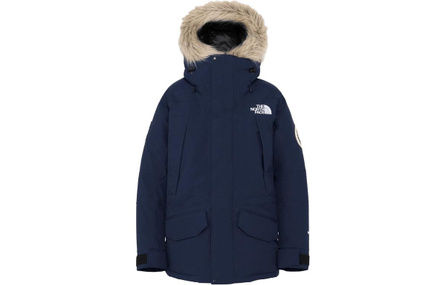 THE NORTH FACE Solid Logo Hooded Detachable Fur Collar Casual Jacket Men's Blue