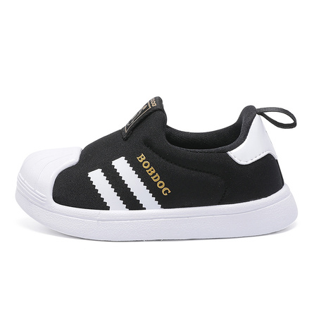 BOBDOG Slip Resistant Low Top Toddler Shoes Black Gold Infant And Toddler