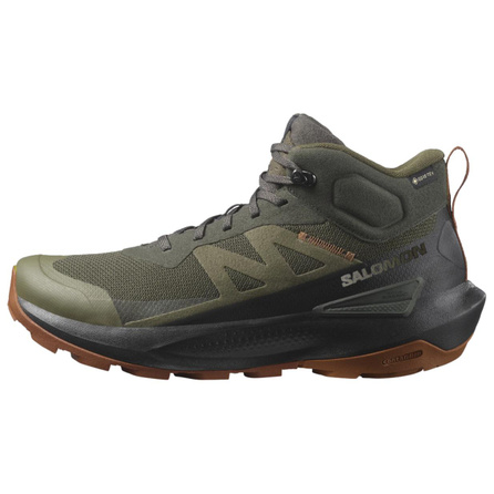 SALOMON Elixir Slip-Resistant Water-Resistant Mid-Top Hiking Shoes Men's Olive Green