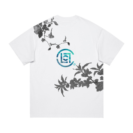 CLOT X CLOTTEE 320g Pure Cotton Chinese Style Floral Brand Logo Print Design Individual Minimalist Commute Fashion Trendy Versatile Breathable Skin-Friendly Loose Comfortable Round Neck Couple Short Sleeve T-Shirt Unisex