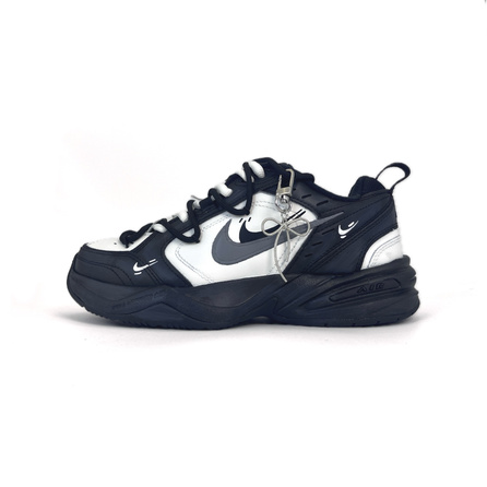 Nike Air Monarch 4 Anti-Slip And Wear-Resistant Lightweight Low-Top Chunky Sneakers Unisex Black White