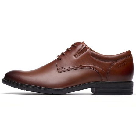 Clarks Steadwell Lace Derby Shoes Men's Dark Tan