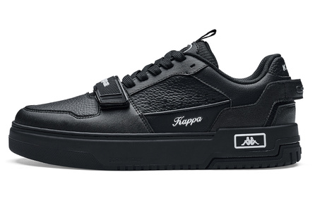 Kappa Back to Back Trendy Personality Fashion Versatile Solid Color Design Low-Top Sneakers Unisex Black